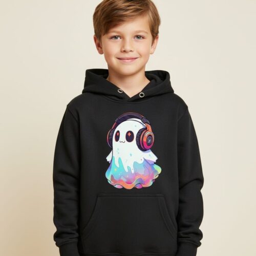 Customize Pull-Over Hoodie Kid's Black