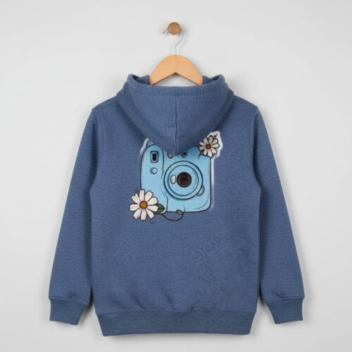 Customize Pull-Over Hoddie Kid's Blue Heather