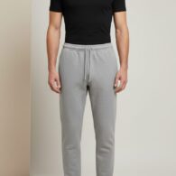 Premium Men’s Fleece Joggers - 320 GSM Heavyweight Cotton Blend - Black & Heather Grey